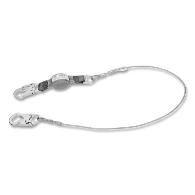 MSA 10201354 V-SERIES Standard Shock Absorbing Lanyard, 6 ft, Single, Small/Small Snaphooks, Cable, Fixed, 310 lb