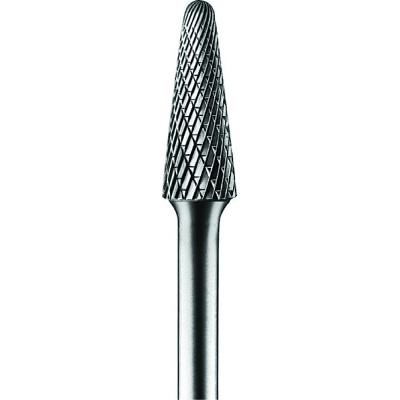 Pferd 25162 Carbide Taper/Radius Bur Bit, 1/2"Dia. x 1 1/8"L Cut, 1/4" Shank, Alt. Diamond