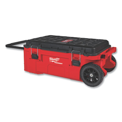 Milwaukee Tool 48-22-8428 PACKOUT Rolling Tool Box, 35 gal Capacity, 38 in W x 24 in D x 15.8 in H, Polymer/Metal, Black/Red