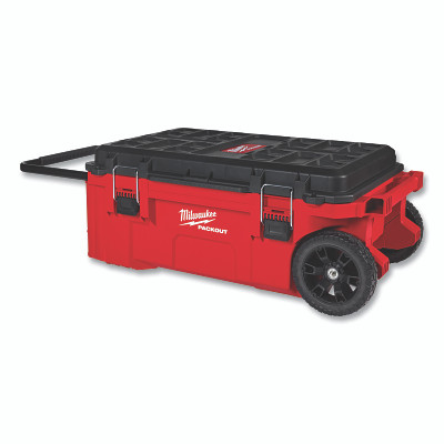 Milwaukee Tool 48-22-8428 PACKOUT Rolling Tool Box, 35 gal Capacity, 38 in W x 24 in D x 15.8 in H, Polymer/Metal, Black/Red