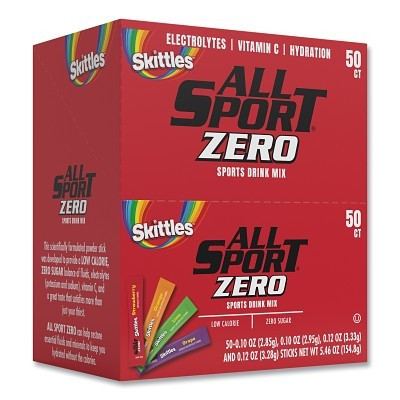 ALL SPORT 10122550 ZERO Drink Mix Powder Stick, Skittles Variety Pack Incl Grape/Lime/Orange/Strawberry, 500 EA/CA