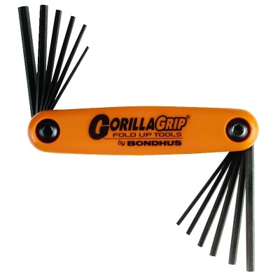 Bondhus 12550 GorillaGrip Combo Fold-Ups, 12 per fold-up, Hex Tip, Inch/Metric