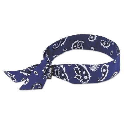 Ergodyne 12306 Chill-Its 6700 Evaporative Cooling Bandana, Headband, 36.5 in L, Navy Western