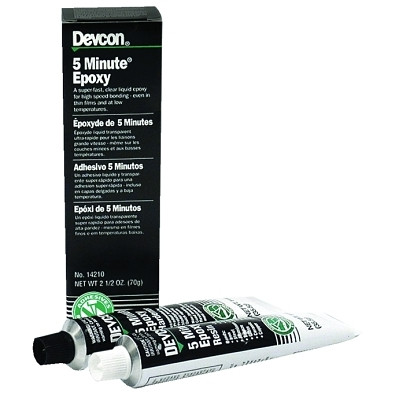 Devcon 14210 5 Minute Epoxy, 2.5 oz, Dual Tube, Colorless to Light Yellow
