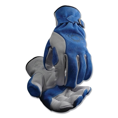 Caiman 1302M 1302 Top Grain Cow Leather Drivers Gloves, Medium, Unlined, Blue/Gray