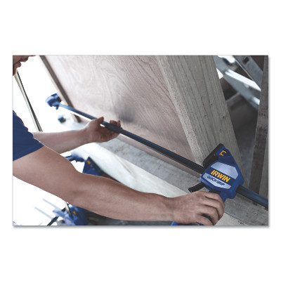 Irwin Quick-Grip 1964714 Heavy-Duty One-Handed Bar Clamp, Opening Max 32-7/8 in, Throat Depth 3-5/8 in, Capacity 24 in