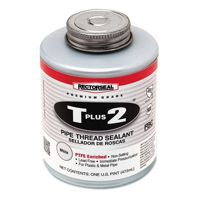 Rectorseal 23431 T Plus 2 Pipe Thread Sealant, 1 Pint Can, White