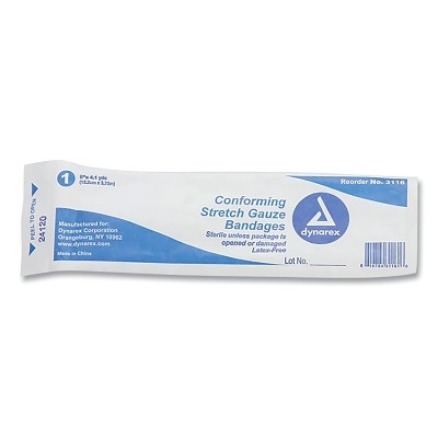 First Aid Only 5-900-001 Sterile Stretch Gauze Bandage Wrap, 6 in x 4 yd, Gauze Roll