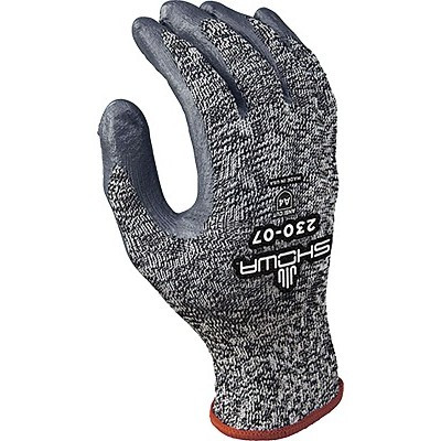 SHOWA 230-09 230 Cut Resistant Gloves, Large, Black/Grey