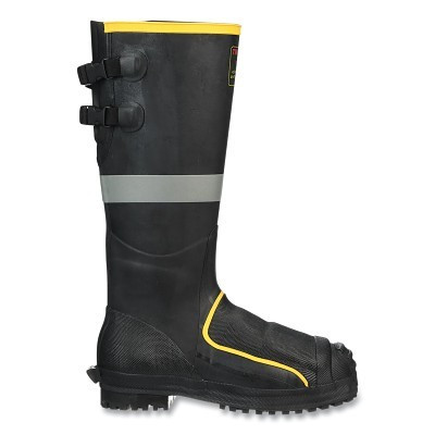 Tingley MB816B.09 Sigma Metatarsal Boots, MB816B Knee Boots with Steel Toe Caps, 16.3 in H, Rubber, Size 9, Black/Yellow