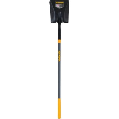 TRUE TEMPER 2585500 Forged Square Point Shovel, 9.670 in W x 5.000 in L Blade, 47 in Fiberglass Handle with Cushion End