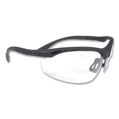Radians CH1-115 Cheaters Bi-Focal Safety Glass, 1.5 Diopter, Polycarbonate, Black, Nylon