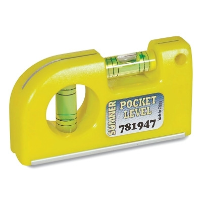 Sumner 781947 Pocket Level, 3-1/2 in L, Yellow, Plastic