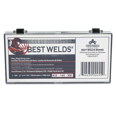 Best Welds 932145250 Glass Magnifier Plate, 2 in x 4.25 in, 2.5 Diopter, Clear