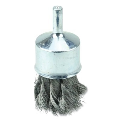 Weiler 10141 Knot Wire End Brush, Steel Bristles, 1-1/8 in Brush dia x 0.006 in Wire, 20000 RPM, 1 EA/EA