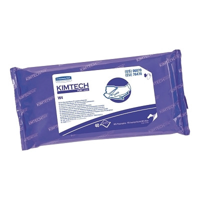 Kimberly-Clark Professional 06070 Kimtech Pure* W4 Pre-Saturated Wiper, White, 9 in W x 11 in L