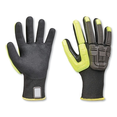 PIP 414413BE10XL Rig Dog Knit Grip Plus Gloves, 10/X-Large, Black/Yellow