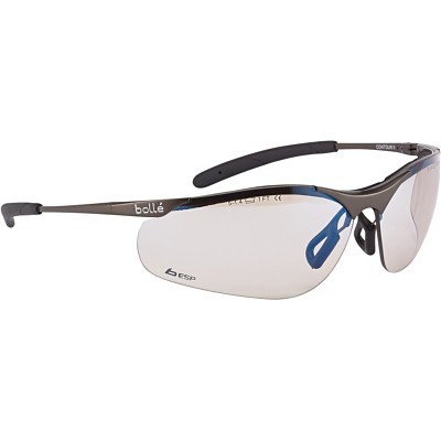 Bolle Safety 40051 CONTOUR METAL Safety Glasses, Copper Flash Brown, Polycarbonate Lens, Grey/Stainless Steel Frame