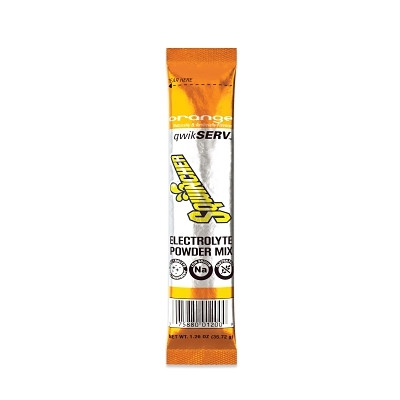 Sqwincher 159060965 qwikSERV Electrolyte Powder Mix, 1.26 oz, Packet/Sticks, Yields 16.9 fl oz, Orange, 100 EA/CA