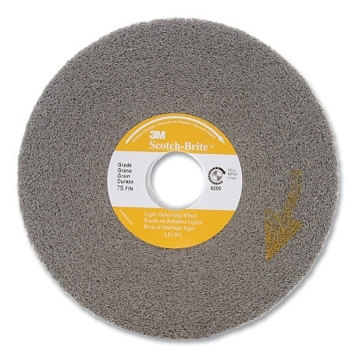 Scotch-Brite 7000046045 Light Deburring Wheel, 6 in dia x 1 in Arbor, Fine, 6000 RPM, Silicon Carbide