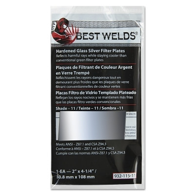 Best Welds 93211511 Glass Silver Mirror Filter Plate, Silver/11, 2 in x 4.25 in, Glass