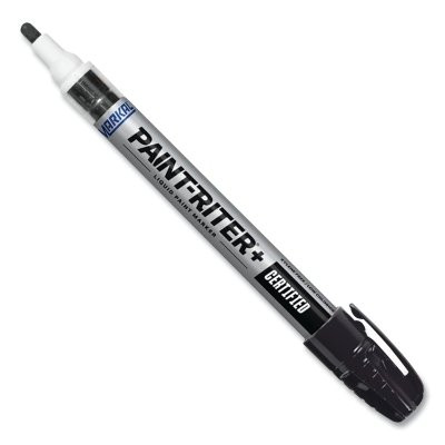 Markal 96883 Paint-Riter+ Certified Liquid Paint Marker, Black, 1/8 in Tip, Medium