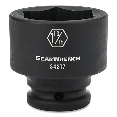 GEARWRENCH 84810 Impact Socket, 3/4 in Drive Size, 1-3/8 in Opening Size, 6-point, Standard Length