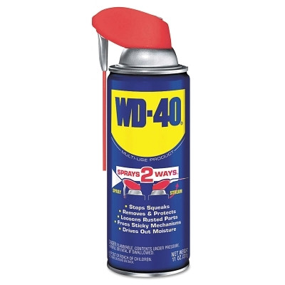 WD-40 490040 Multi-Purpose Lubricant, 11 oz, Aerosol Can with Smart Straw