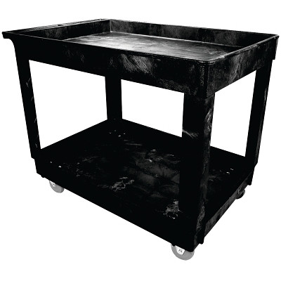 Rubbermaid Commercial FG9T6700BLA Heavy-Duty Utility Cart, 300 lb Load Capacity, 24 in W x 40 in D x 31-1/4 in H, Black