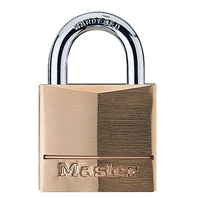 Master Lock 140D No. 140 Solid Brass Padlock, 1/4 in dia, 7/8 in L x 13/16 in W, Brass
