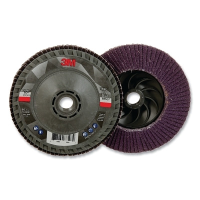 3M 7100243873 Flap Disc 769F, 4.5 in dia, 80+ Grit, 5/8 in-11 arbor, 13300 RPM