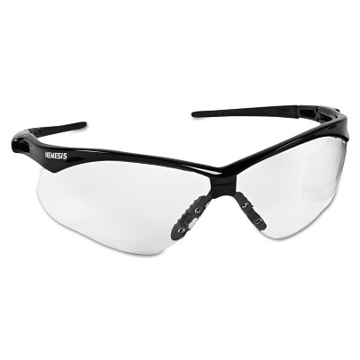 KleenGuard 20378 V30 Nemesis CSA Safety Glasses, Clear, Polycarbonate Lens, Uncoated, Black Frame/Temples, Nylon