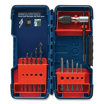Bosch Power Tools BDT11S Drill and Tap Set, BDT Series, 11 pcs, With T-Handle Tap Wrench