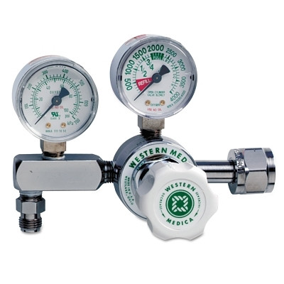 Western Enterprises M1346PG M1 Series Single-Stage Adj Delivery Pressure Reg, Medical Air, 0 to 100 psi, 3000 psi Inlet, CGA 346 Nut and Nipple