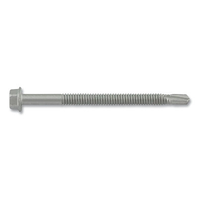 DeWalt DFSEAF900 Dril-Flex Self-Drilling Structural Screws, Hex Washer Head, 1/4 in-20 TPI, 3-3/8 in L, #4 Point Type, Stalgard SUB Finish