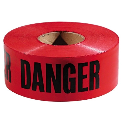 Empire Level 771004 Safety Barricade Tape, 3 in x 1,000 ft, Danger, Red