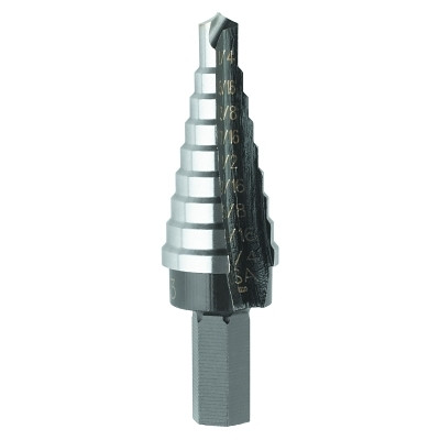 Irwin Unibit 10233 High Speed Steel Fractional Self-Starting, 1/4 in to 3/4 in, 9 Steps