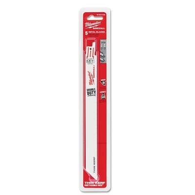 Milwaukee Tool 48005188 SAWZALL Standard Metal Cutting Blade, 9 in L, 18 TPI, For Rigid Conduit/Strut, 5 EA/PKG