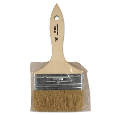 Linzer 15044 White Chinese Bristle Paint Brush, 3/8 in Thick x 4 in W, Wood Handle