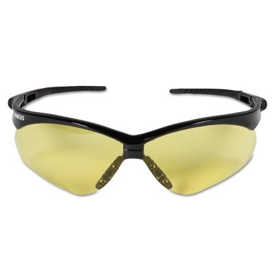 KleenGuard 22476 V30 Nemesis Safety Glasses, Amber, Polycarbonate Lens, Anti-Fog, Black Frame/Temple, Nylon