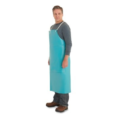 AlphaTec 105204 PVC Adjustable Apron, 56-102, 18 mil, 48 in Ties, 33 in W, 44 in L, Green