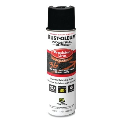 Rust-Oleum 1675838V Industrial Choice M1600/M1800 System Precision-Line Inverted Marking Paint, 17 oz, Black, Gloss, Aerosol Can