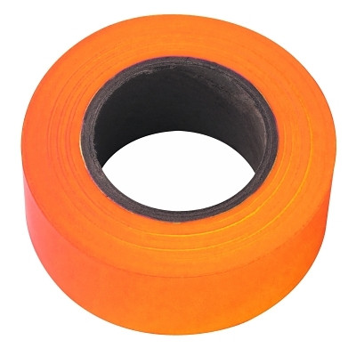 Irwin Strait-Line 65602 Flagging Tape 1-3/16 In X 150 Ft Glo-Orange Non-Adhesive PVC