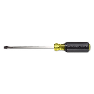 Klein Tools 6054 Heavy-Duty Slotted Cabinet-Tip Cushion-Grip Screwdrivers, 1/4 in, 8 11/32 in L