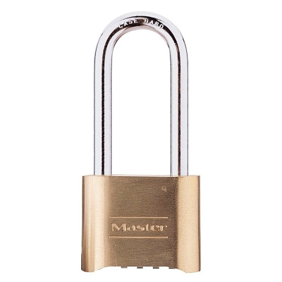 Master Lock 175DLH No. 175 Combination Brass Padlock, 5/16 in dia, 2-1/4 in L x 1 in W, Brass