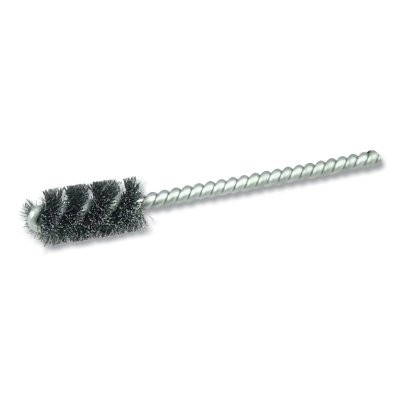 Weiler 21175 Round Power Tube Brush, 5/16 in dia, 1/8 in Stem dia, 0.0050 in Wire Size, 1 in Brush L