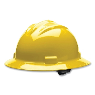 Bullard 71YLR C71 Standard Full-Brim Hard Hat, 4-point Ratchet, Yellow