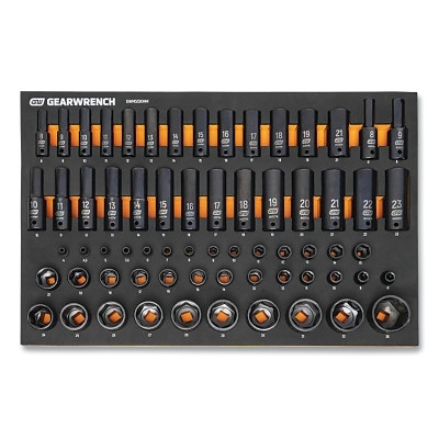 GEARWRENCH GWMSISKMM Modular Impact Socket Set, 66-pc, Metric, 6 Point, 1/4 in, 3/8 in and 1/2 in Drive