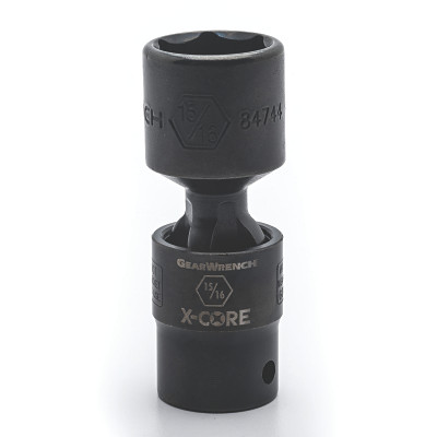 GEARWRENCH 84744 6 Point Standard X-Core Pinless Universal Impact SAE Socket, 1/2 in Drive, 15/16 in Opening