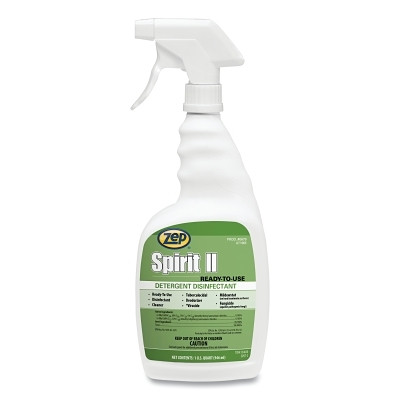 Zep 67909 Spirit II Disinfectant, 1 qt, Spray Bottle, Citrus
